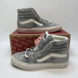 Vans SK8-Hi Sherpa Fleece Drizzle Gray Sneakers Shoes Wom 7.5  / Men 6 US Cozy